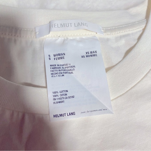 NWOT Helmut Lang Cotton Logo Tee in Ivory - Women’s Size S/Men’s Size XS - Picture 14 of 14